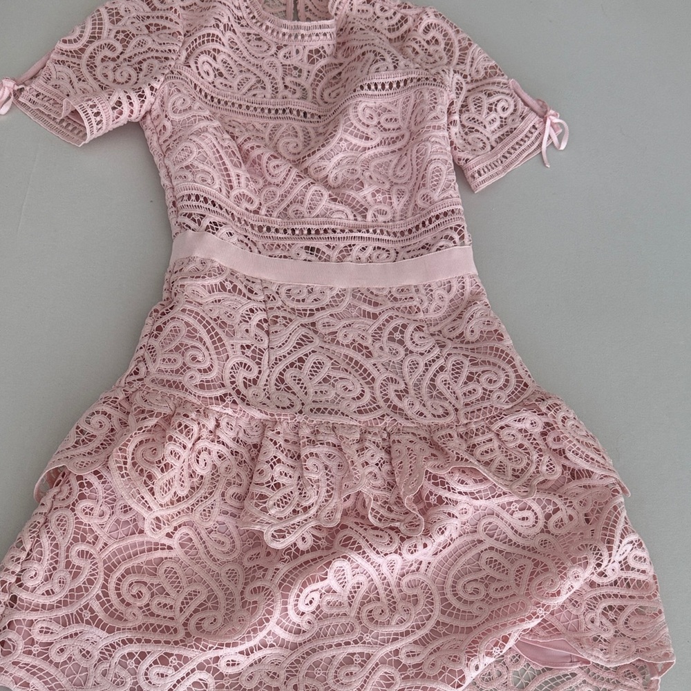 Self-Portrait Pink Lace Formal Dress